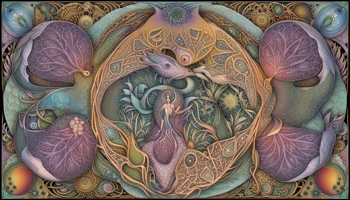 Anthropomorphic Stingray with Celtic Fractal Design