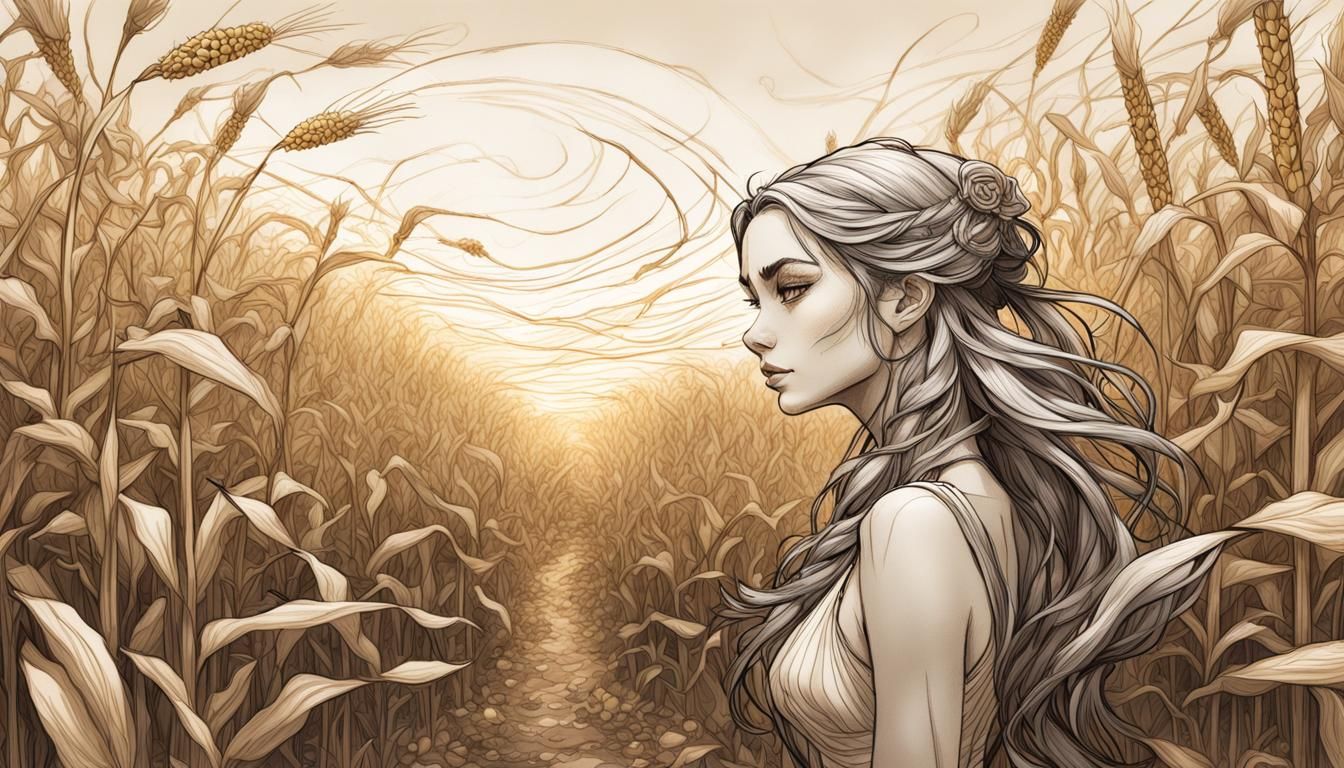 A girl in a wheat field