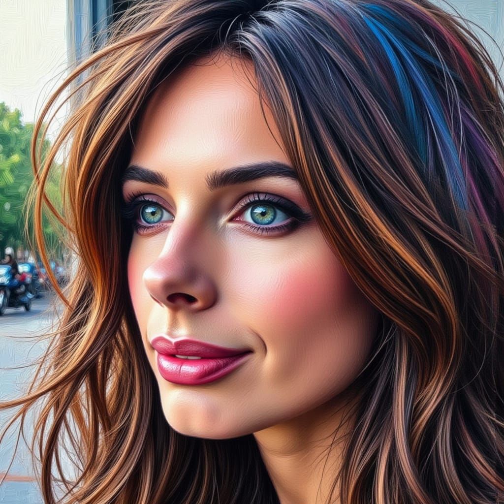 Elegant Siobhan in Vibrant Graffiti Art