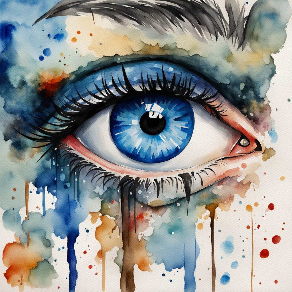 Expressive Eye in Watercolour Style