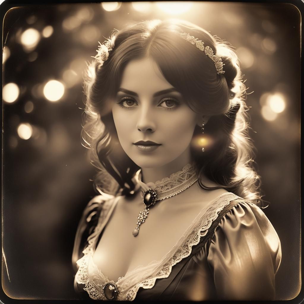 Victorian Woman Portrait in Sepia Tone