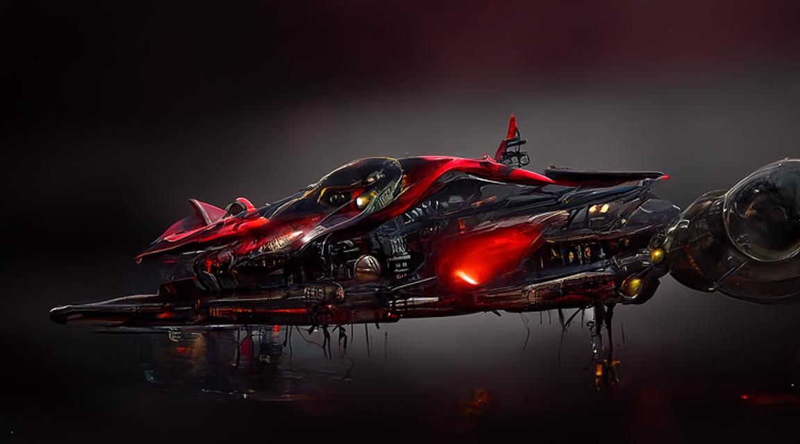 Sleek Alien Fighter Ship in Hyperrealistic Detail