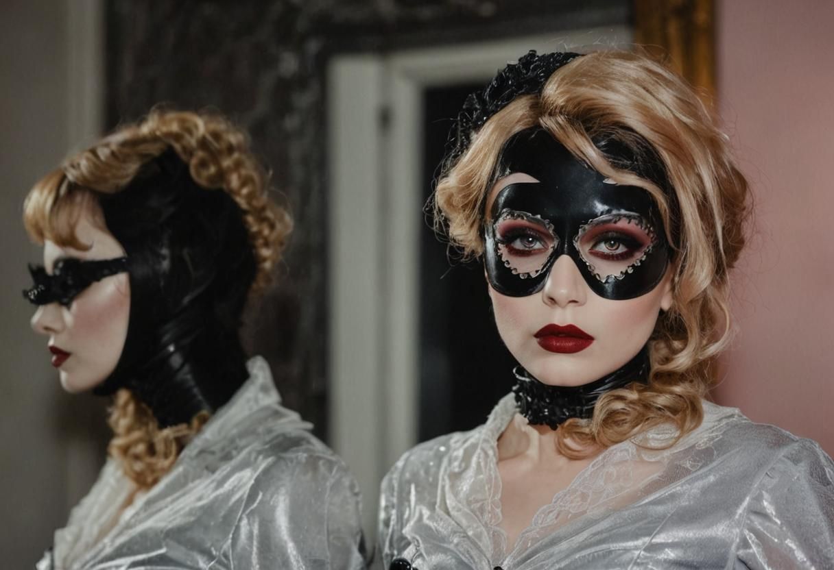 Gothic Portrait: Woman in Black Latex Corset