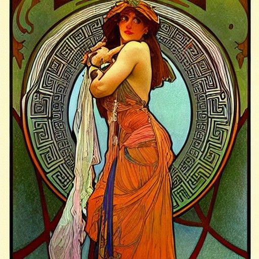 Greek Woman in Art Nouveau Style