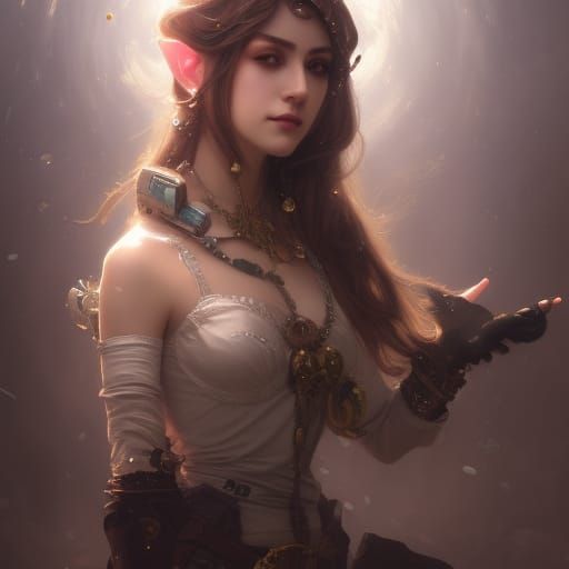 Steampunk Elf Portrait in Hyperrealistic Detail