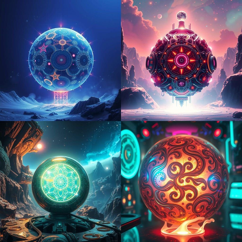 Surreal Cyberpunk Cleaning Orb in Deep Color