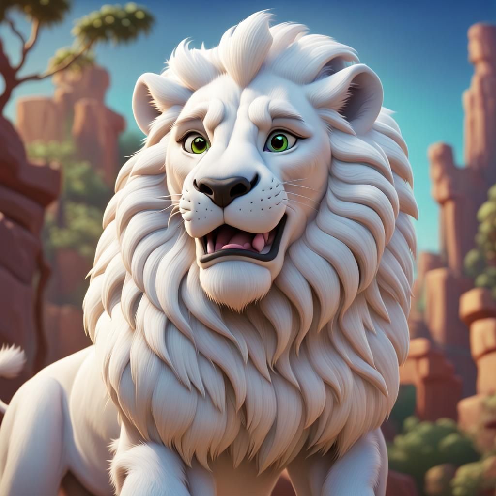 Kimba the White Lion: 3D Digital Art