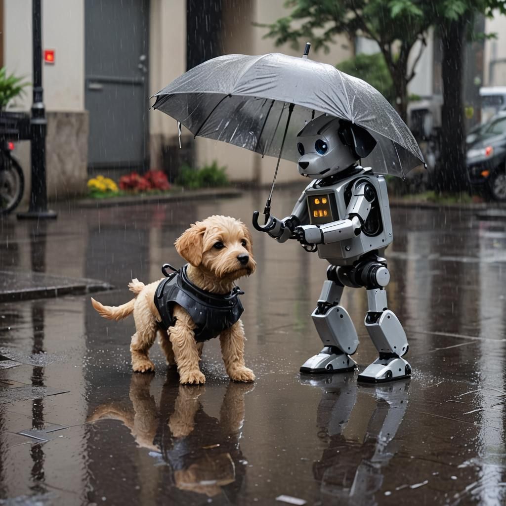 Robot Protects Puppy from Rain
