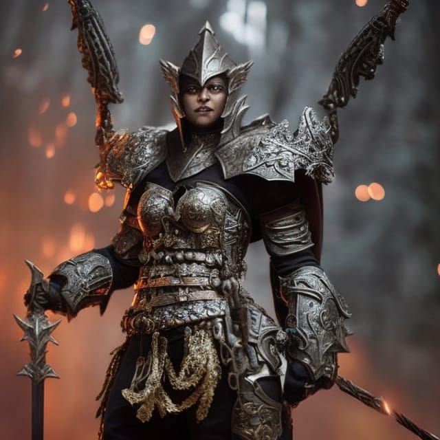 Fierce Dark Dwarf Warrior in Hyperdetailed Digital Art