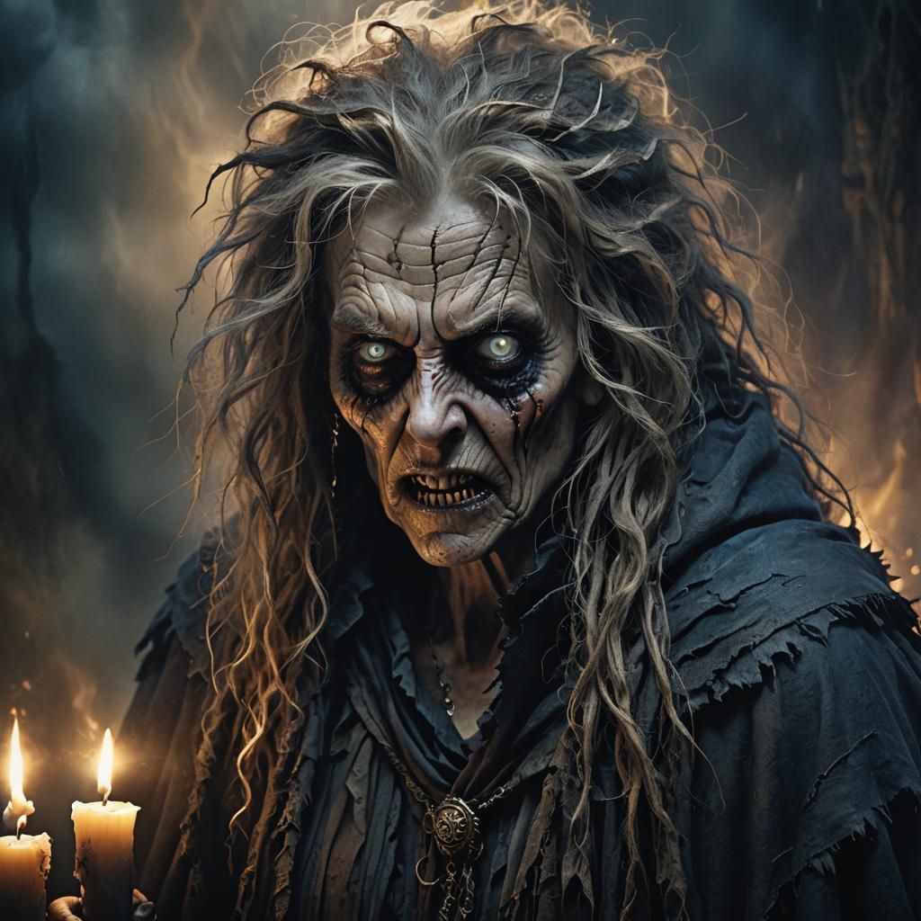Menacing Hag in Dark Fantasy Portrait