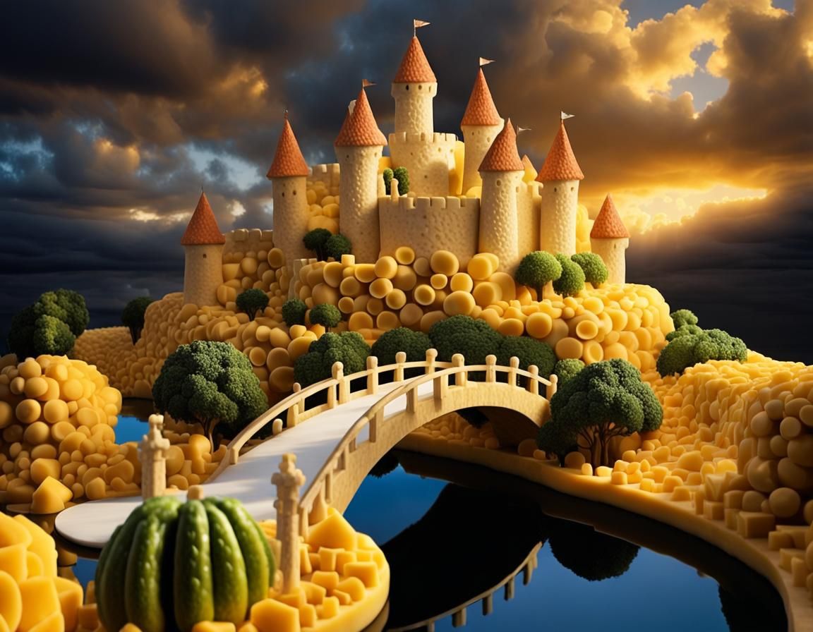 Fairytale Cheese Castle in a Dreamy World