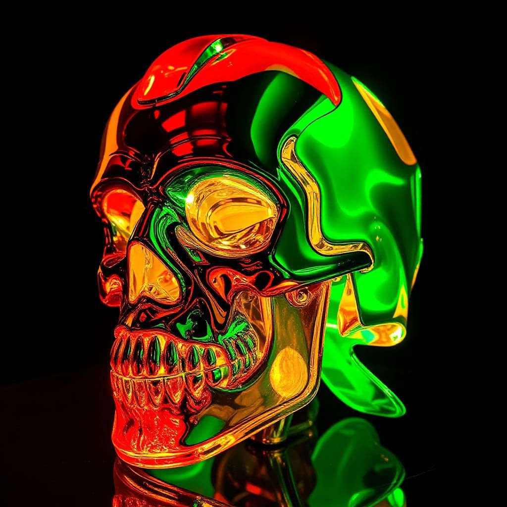 Hyperrealistic Reflected Glory Sculpture in Vivid Colors