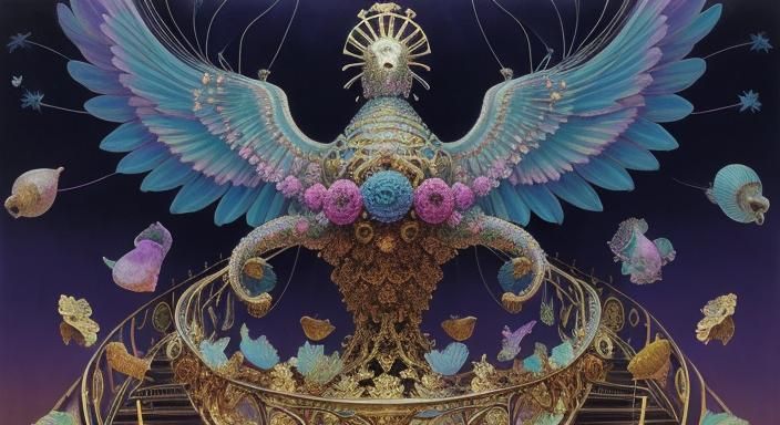 Surreal Staircase Descent into a Dreamlike Kaleidoscope