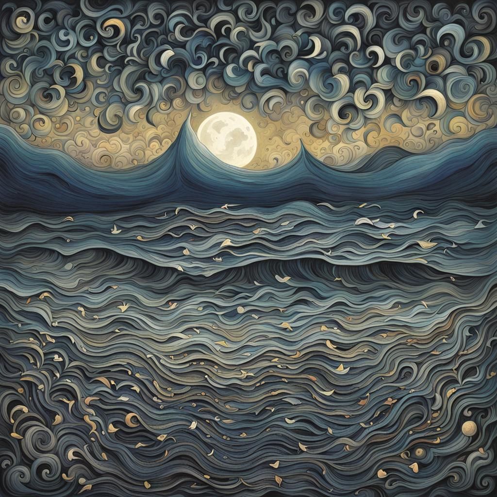 Surreal Sea of Broken Crescents