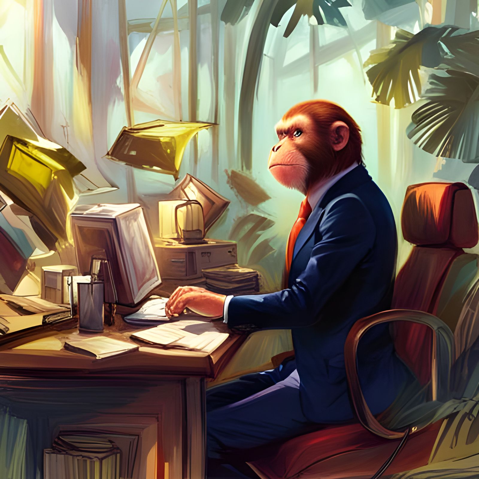 Monkey in Business Suit Concept Art