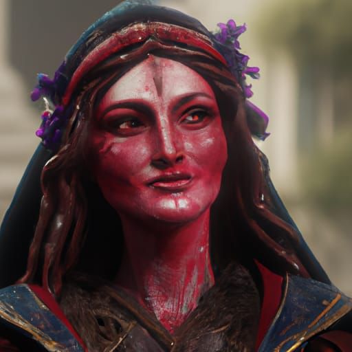 Scarlet Witch Portrait in Detailed Matte Painting