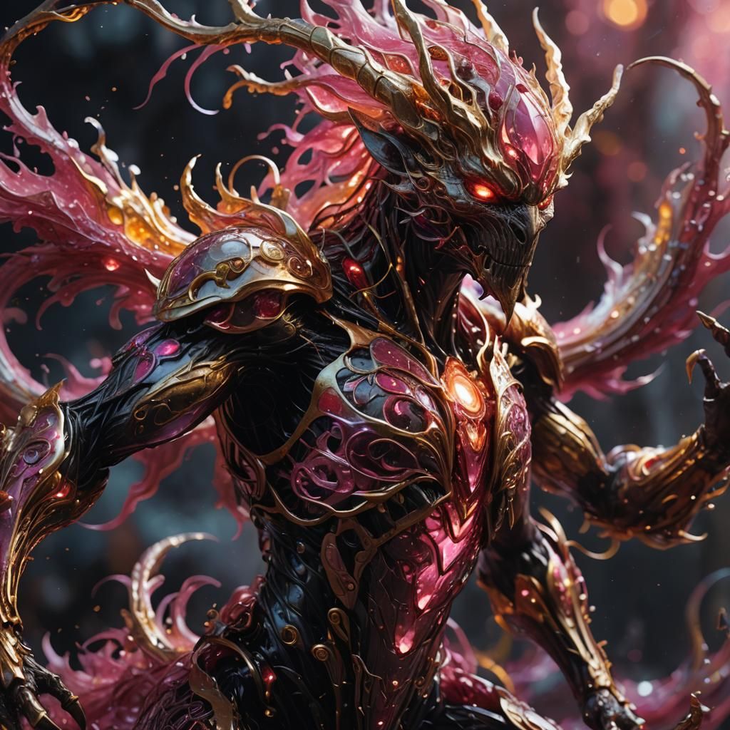 Fantasy Creature in Swirling Colors, Matte Painting Style