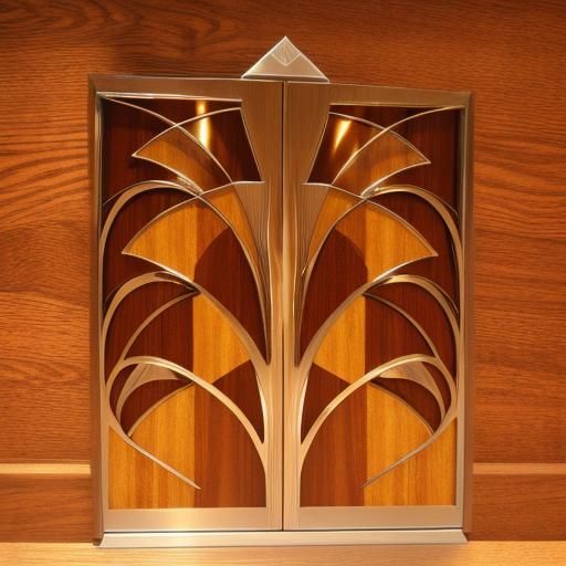 Art Deco Wood Grain Veneer Metallic Design