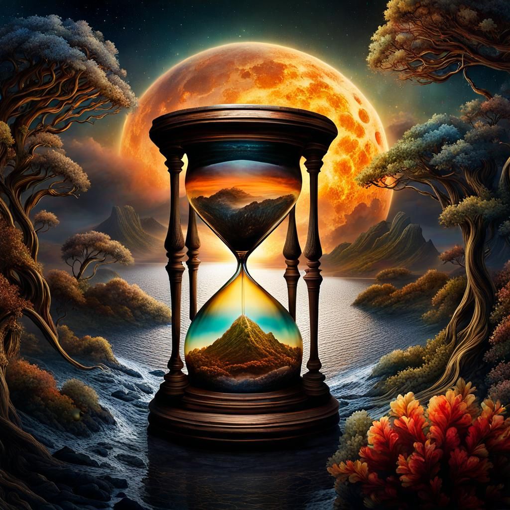 Hourglass and Neural Network in Surreal Style