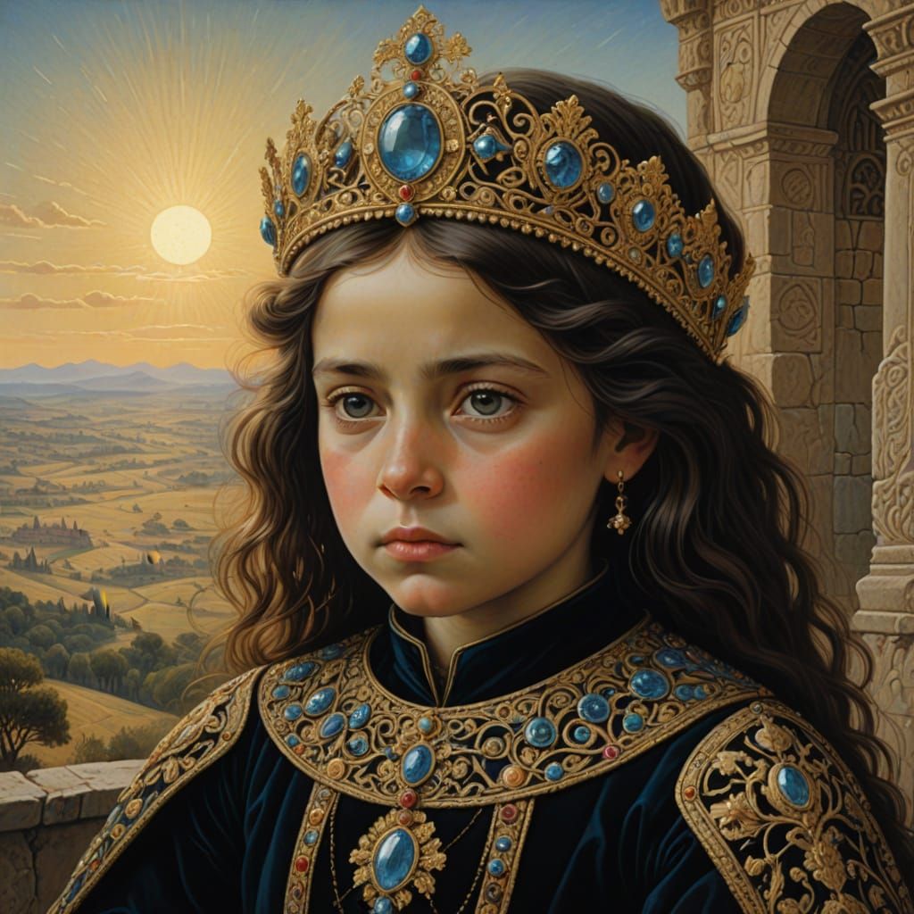 Medieval Spanish Princess in Regal Attire