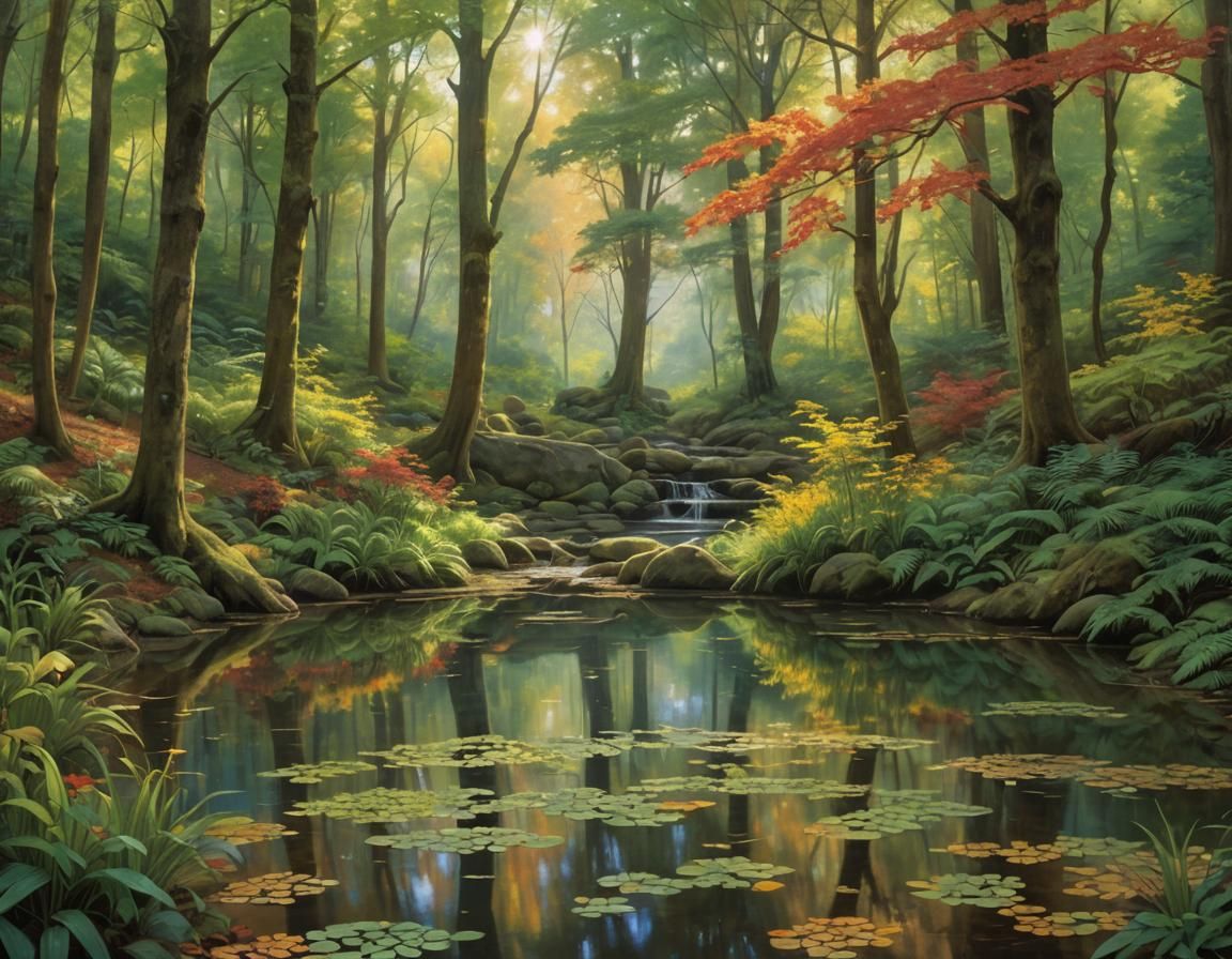 Enchanted Shrine in Lush Forest