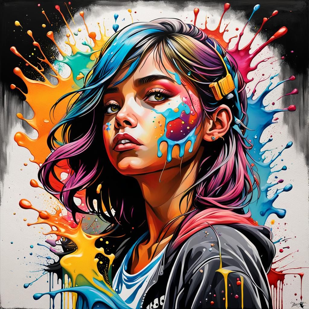 Hyperrealistic Fairy with Visible Tail in Acrylic and Oil