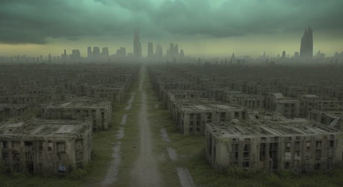 Post-Apocalyptic Wasteland in Golden Light