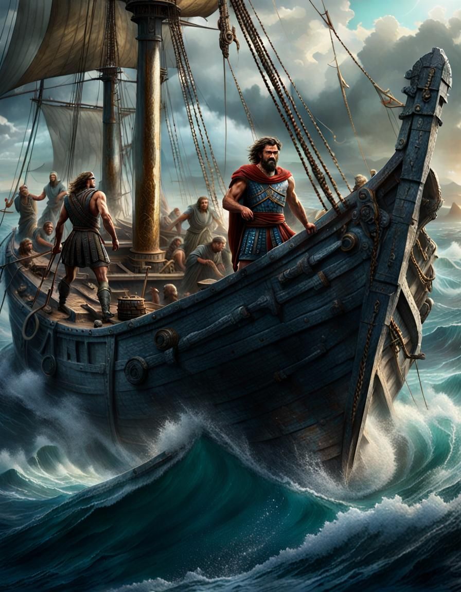 Odysseus Navigates Perilous Seas: A Digital Matte Painting