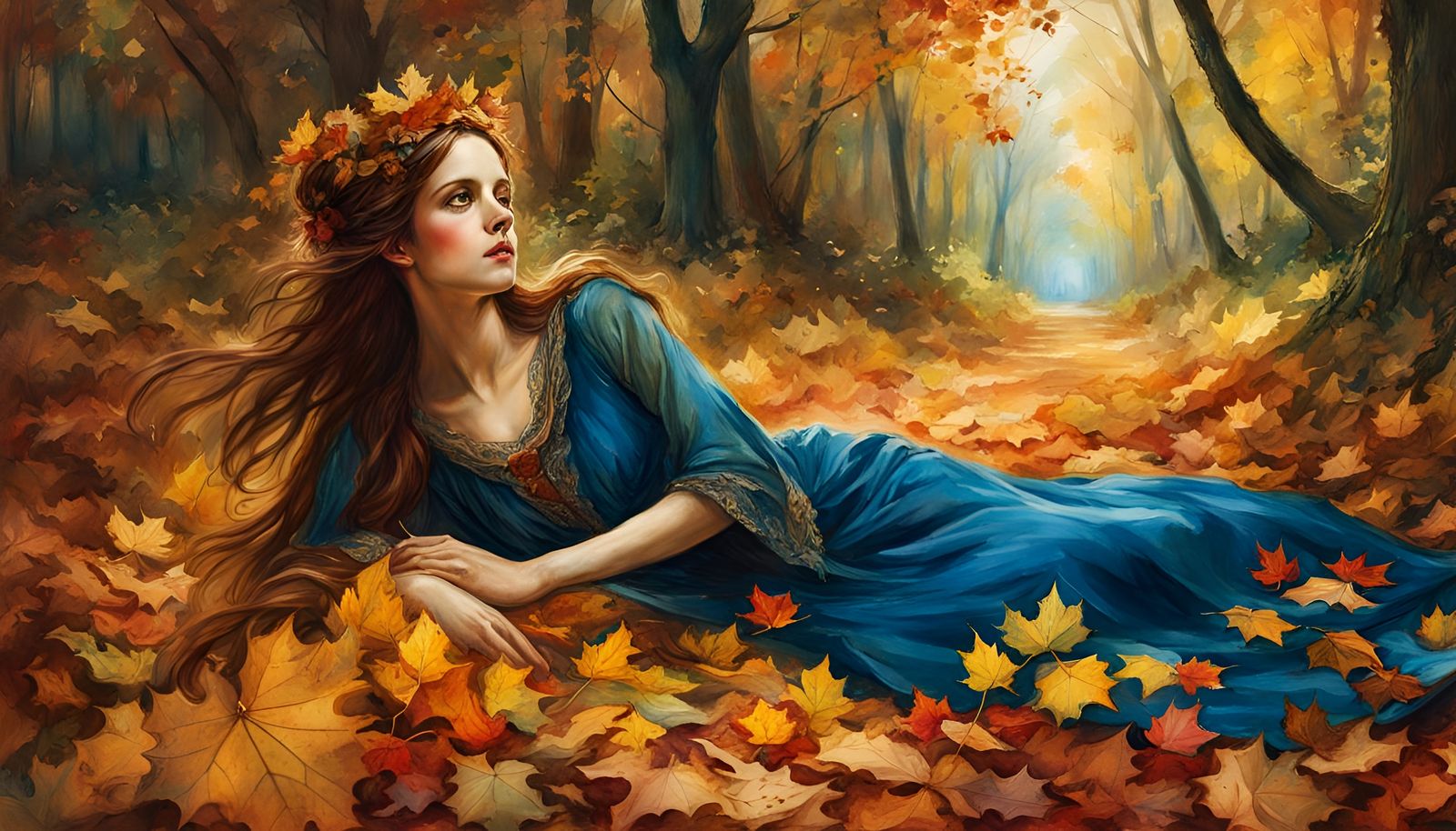 Autumn Trail in Loose Watercolour Style