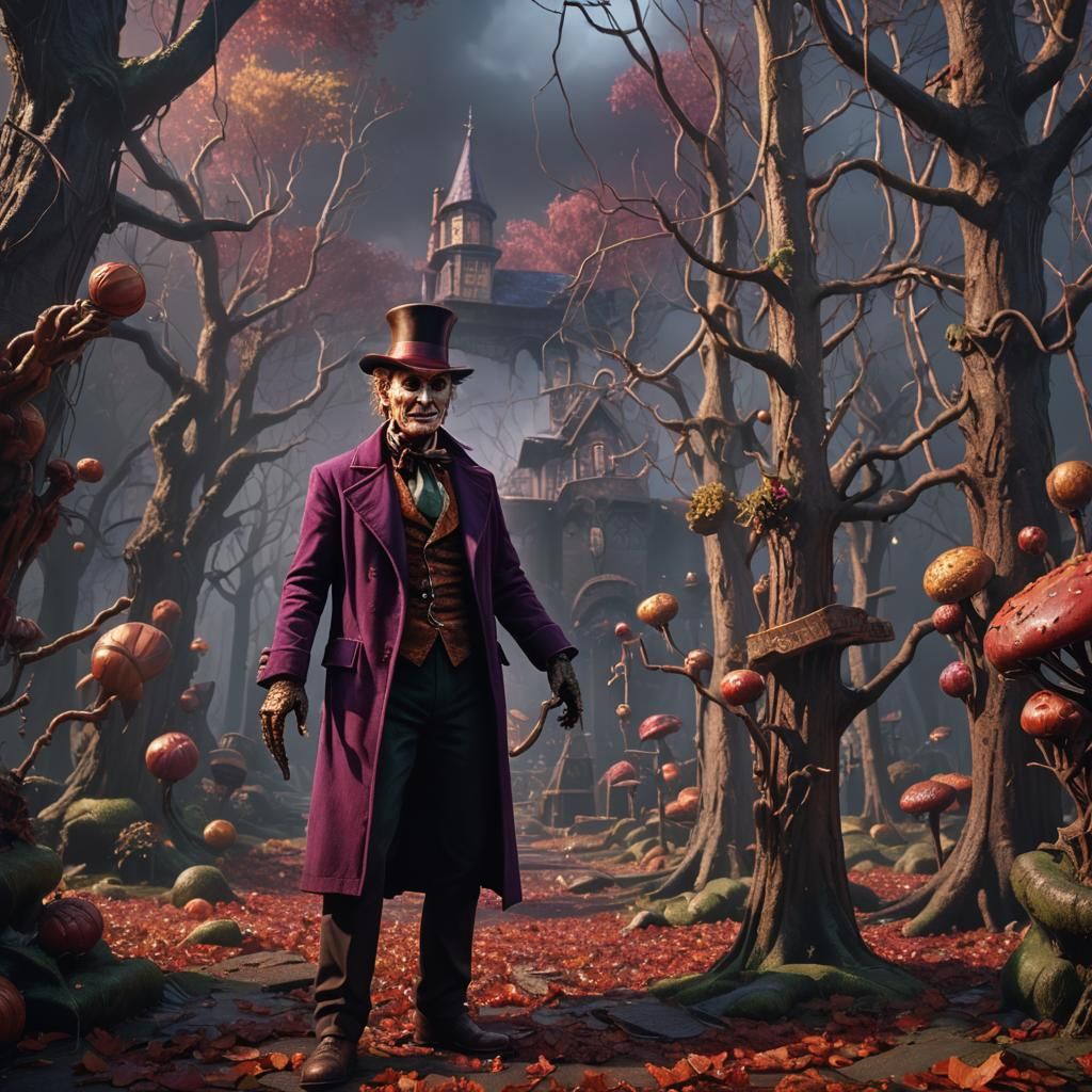 Freddy Krueger as Willy Wonka: Detailed Matte Painting