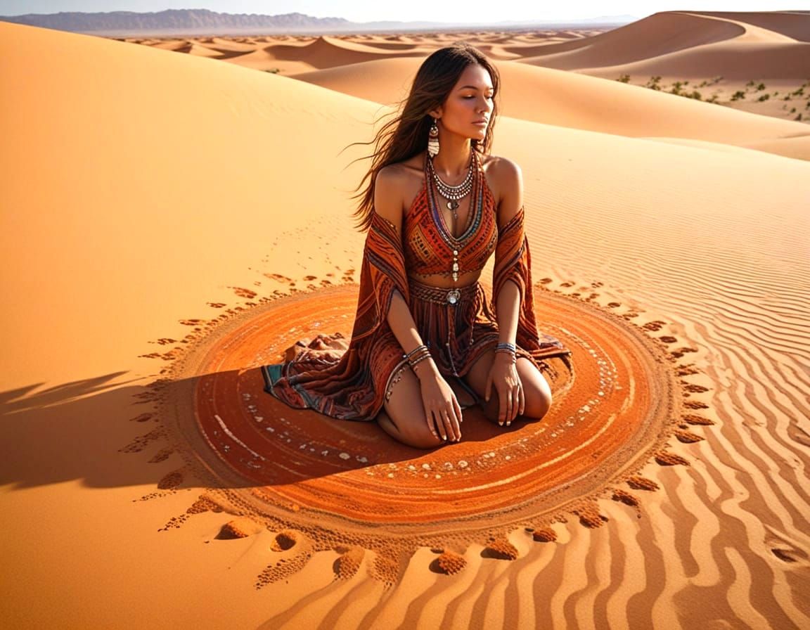 Nomadic Shamaness Blends into Desert Mirage