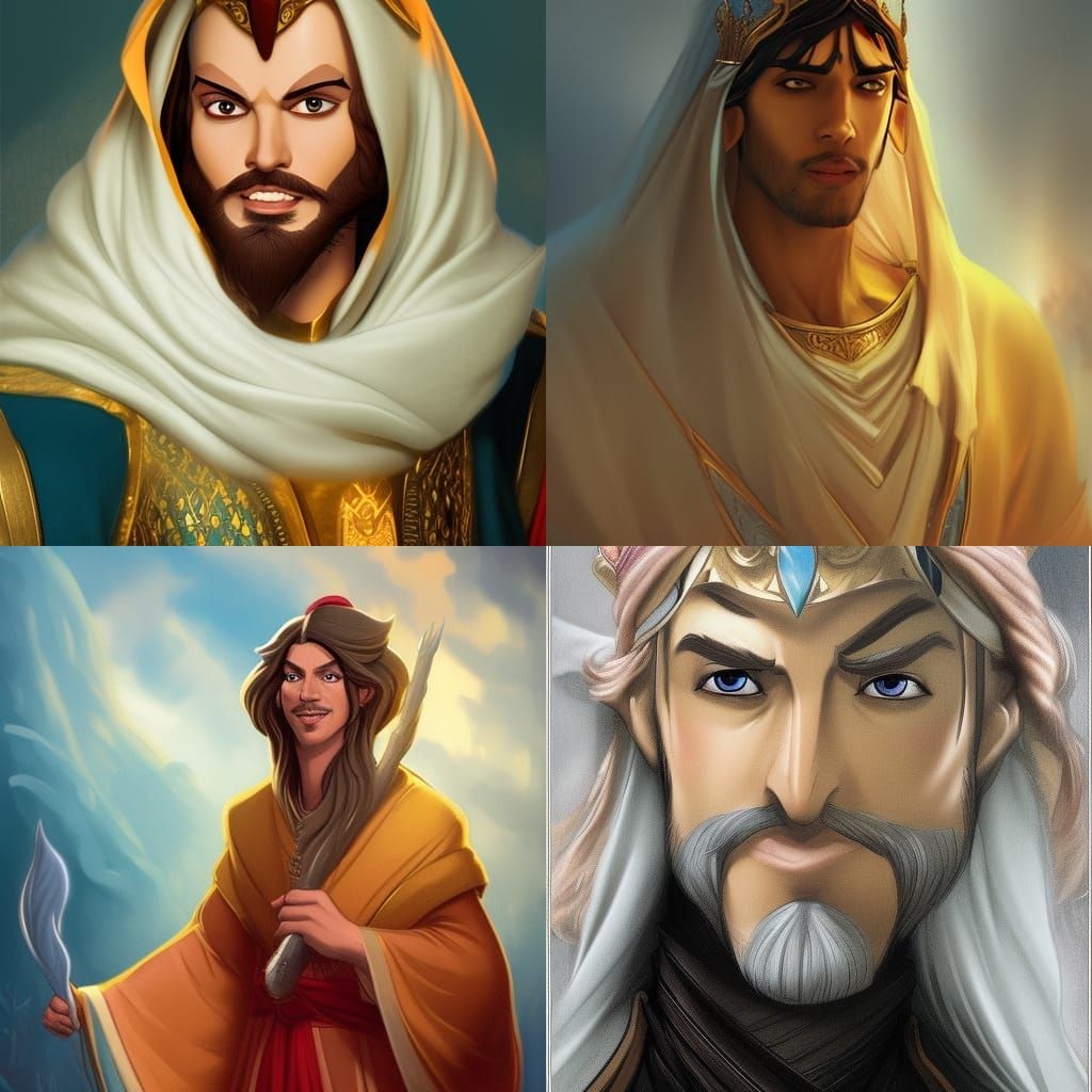 King Hubert Portrait in Art Nouveau Style