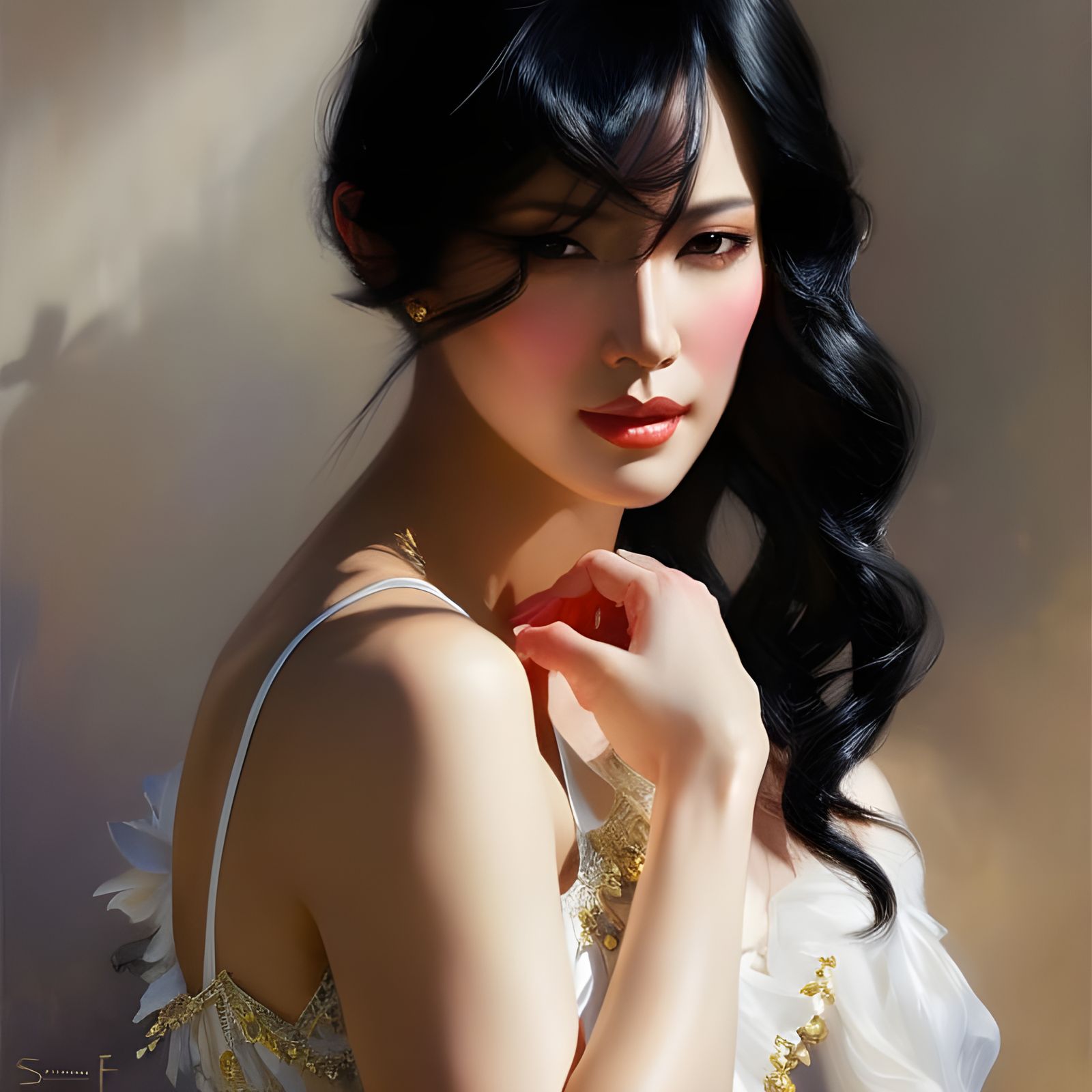 Confident Woman Portrait in Classical Style