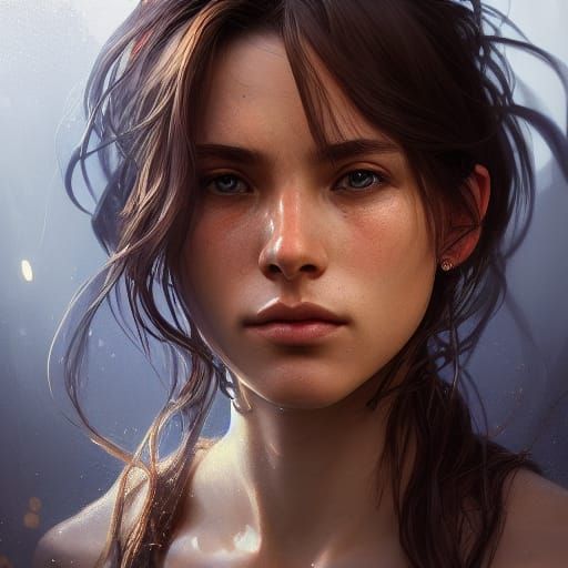 Water Pound Portrait in Hyperdetailed Style