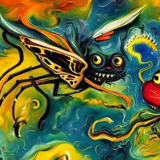 New Cat's Teeth Fairy in Flight: Surreal Macro Photo