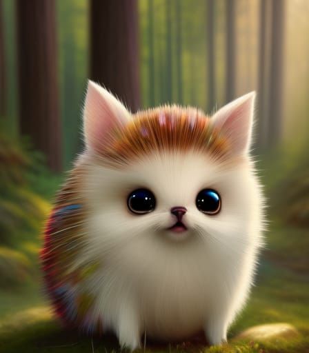 Adorable Baby Hedgehog Portrait in Whimsical Style