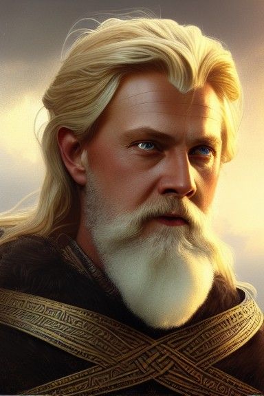 Odin and Gunnlod: Norse Gods Portrait