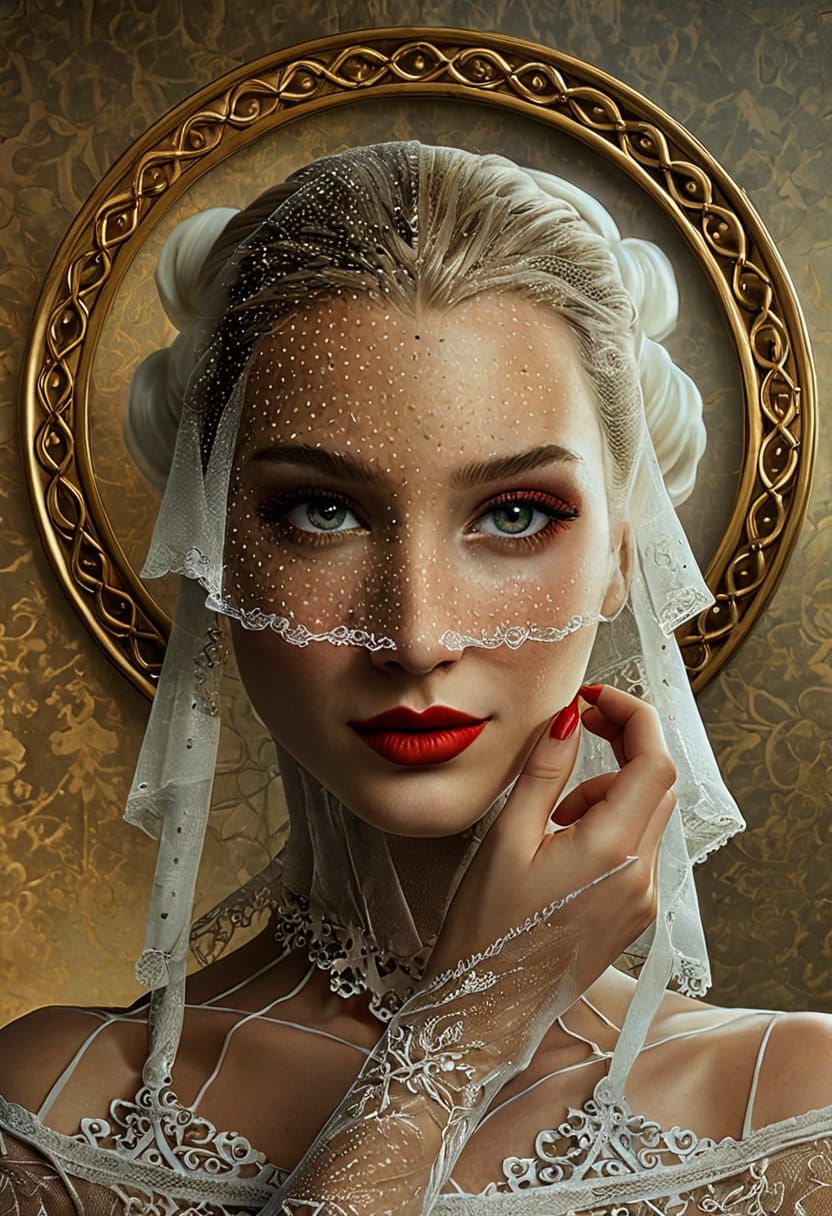 Elegant Hollywood Bride in Golden Splendor