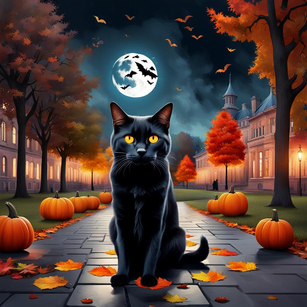 Bauhaus Halloween Graphic Design with Geometric Autumn