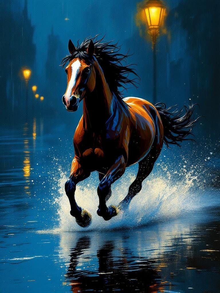 Horse Running Free: Saturated Colors and Film Noir Lighting