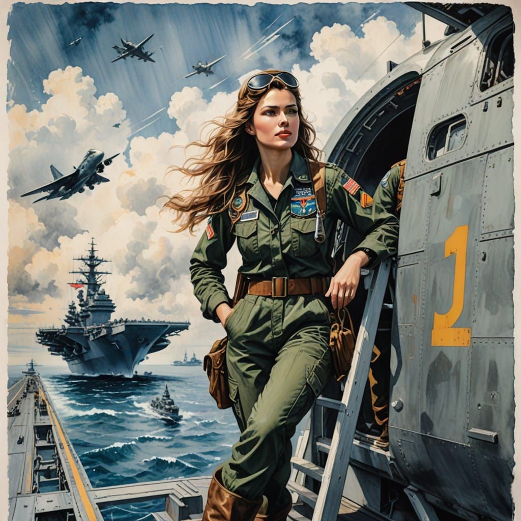 WWII Pilot Propaganda Poster Art