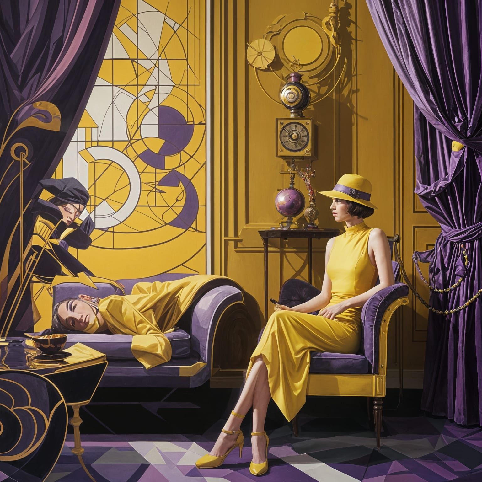 Wife Seeking Household Help in Art Deco Style