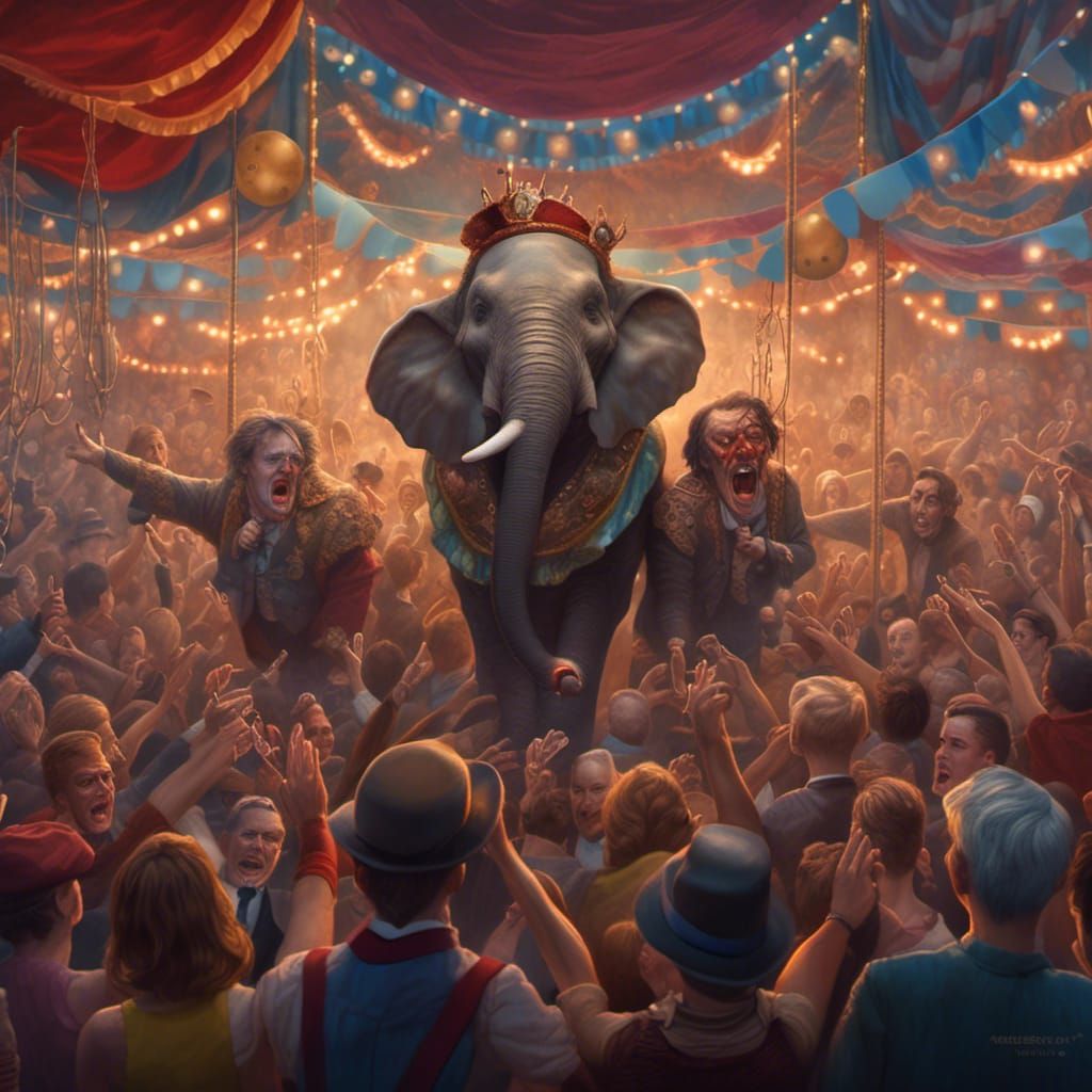 Surreal Sideshow Spectacle in Hyperrealism Style