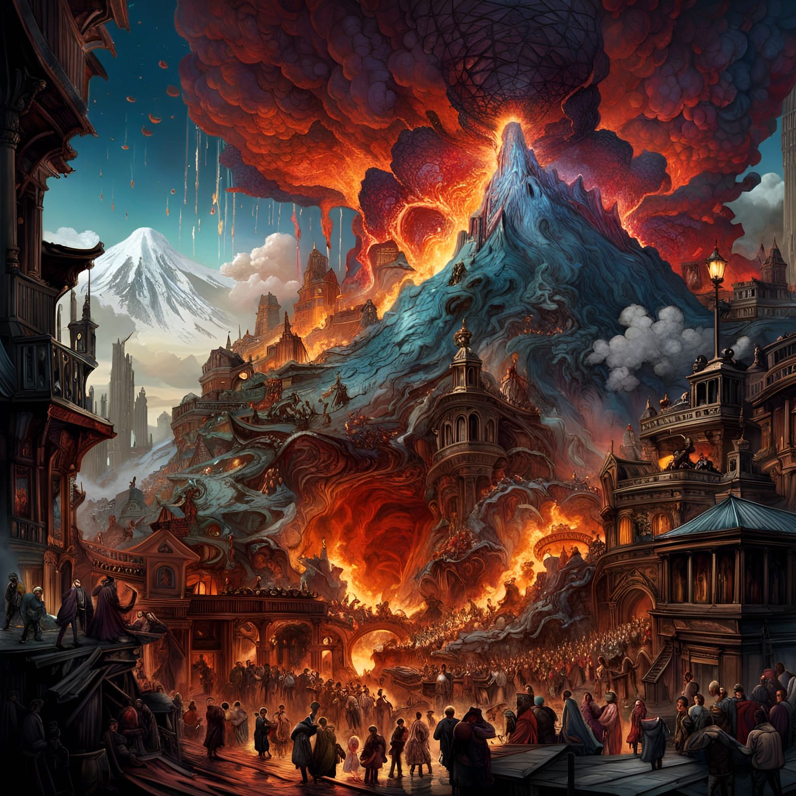 Erupting Volcano Fantasycore Masterpiece in 8K