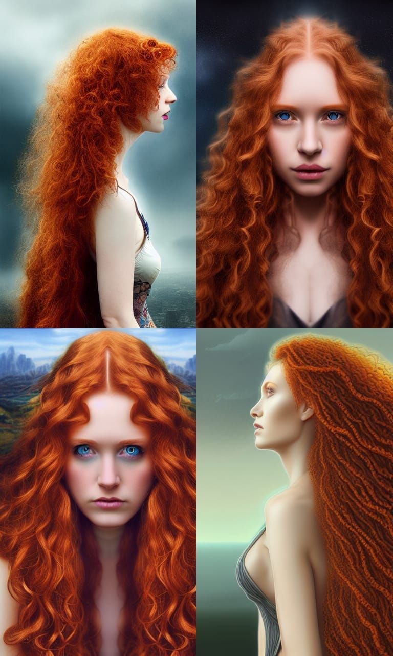 Hyperdetailed Ginger Haired Woman: Matte Painting