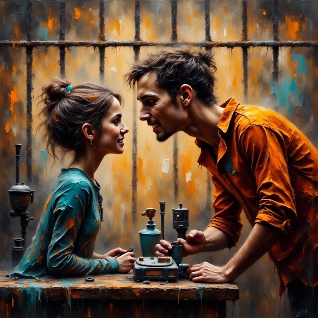 <lora:Smokey grunge:1.0>  Love After Lockup from federal pri...