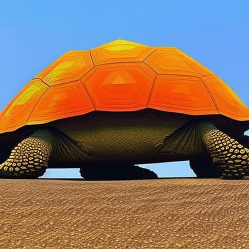 Prismatic Giant Tortoise with Triangle Shell