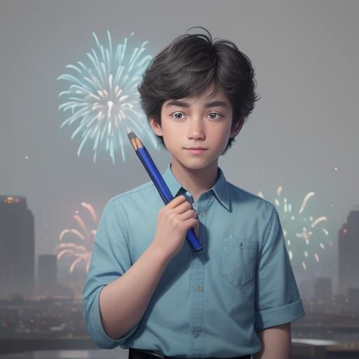 Whimsical Boy Creates Breathtaking Fireworks Display in Cybe...