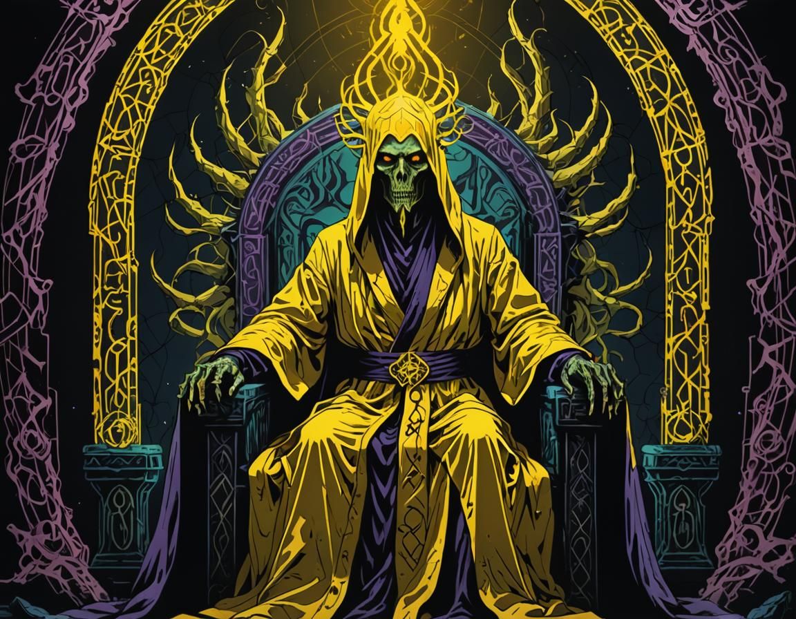 Hastur on Dark Throne: Lovecraftian Digital Art
