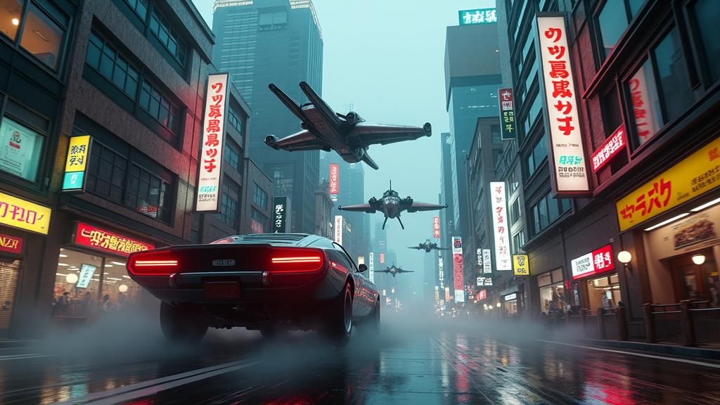 Cyberpunk Tokyo: Dystopian Cityscape at Dusk